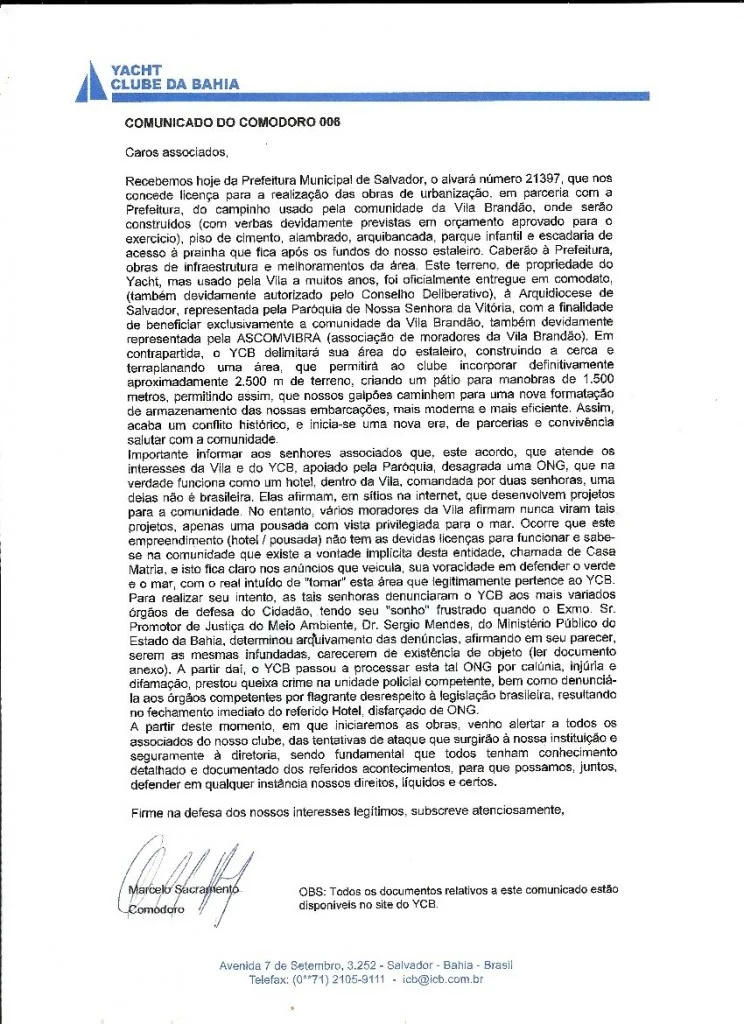 COMUNICADO COMODORO 06